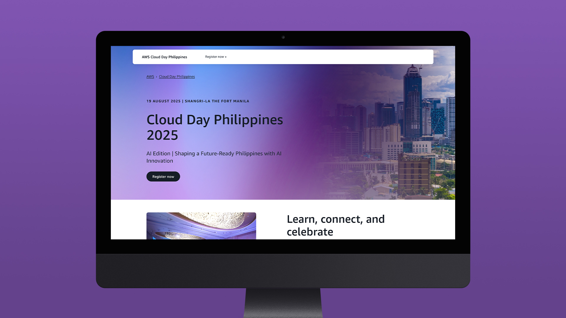 Event landing page