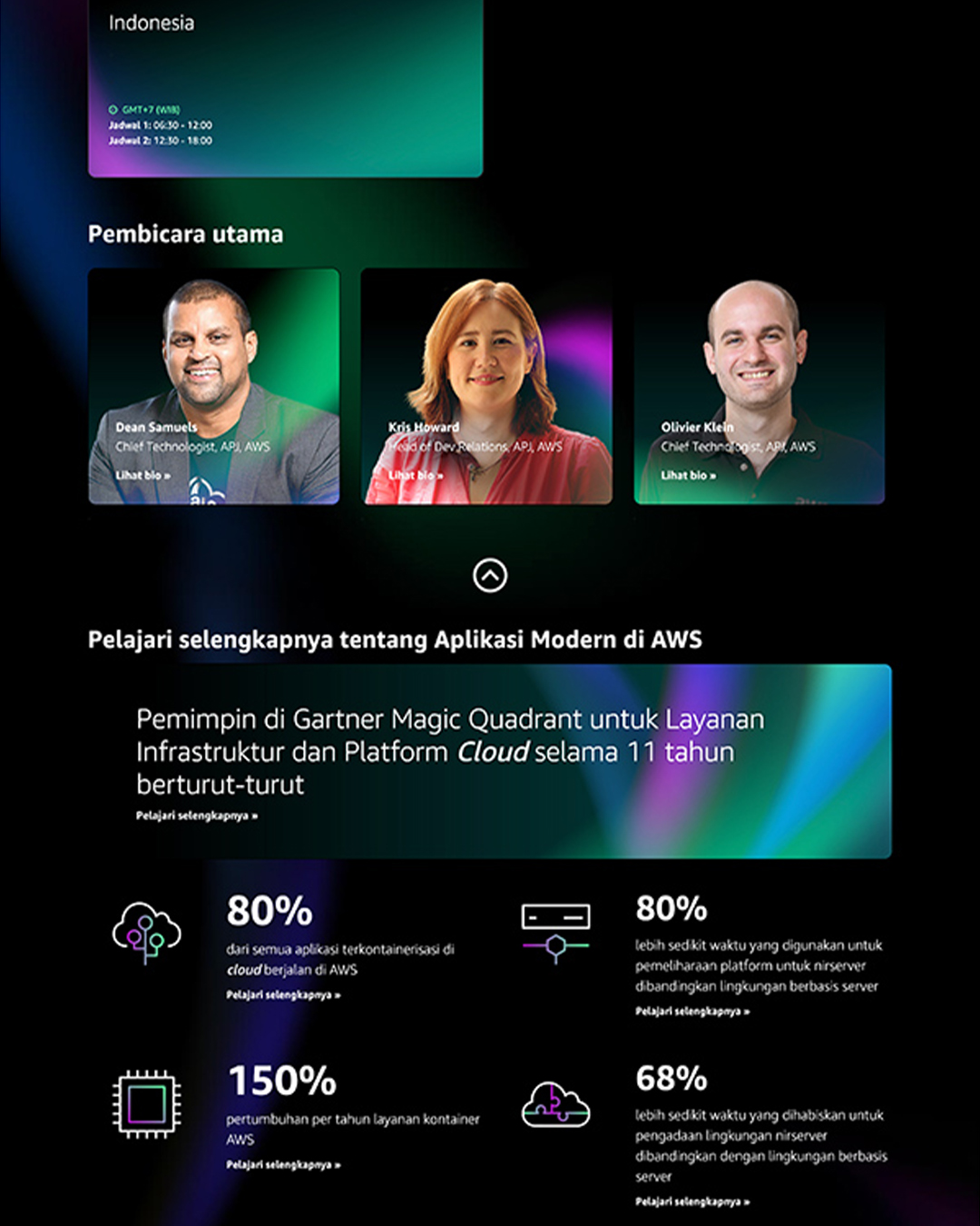 Event landing page