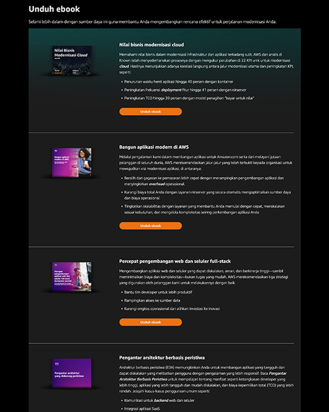 Event landing page