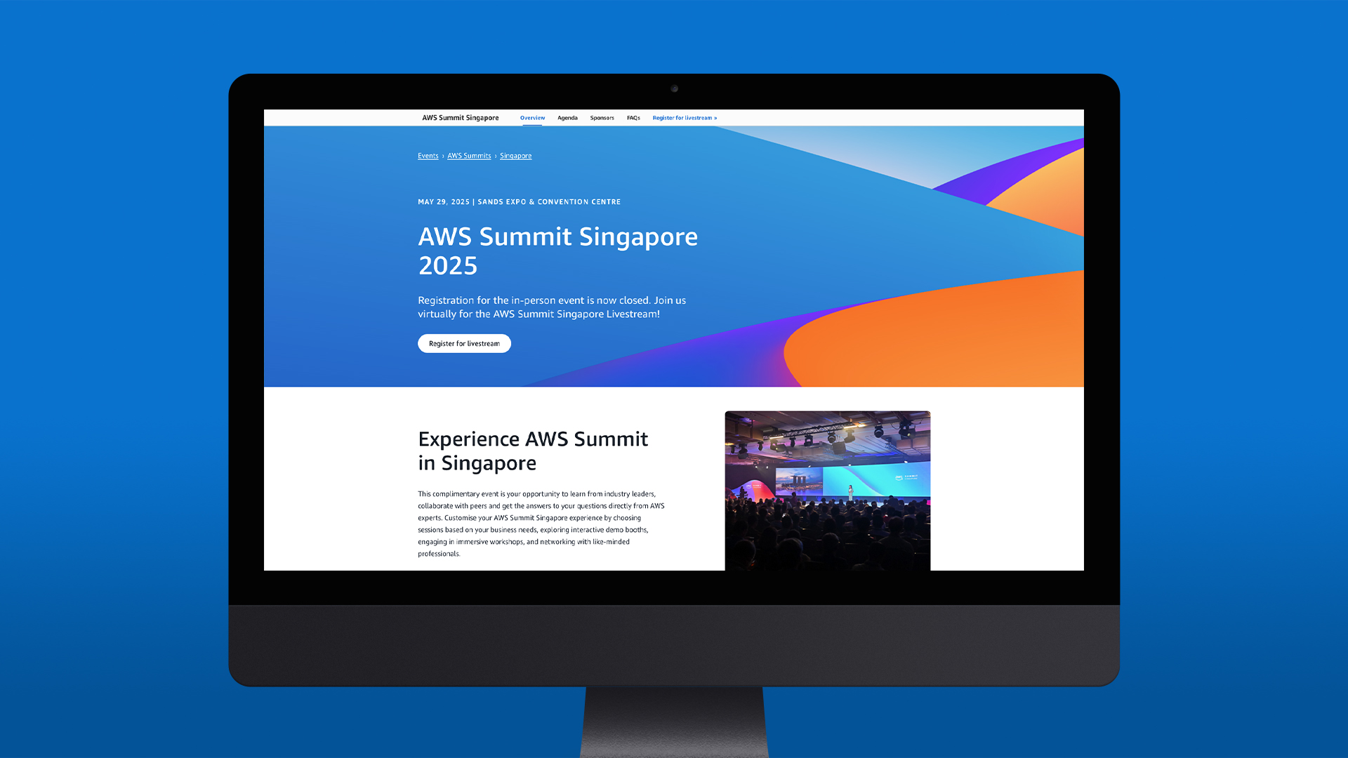 Event landing page